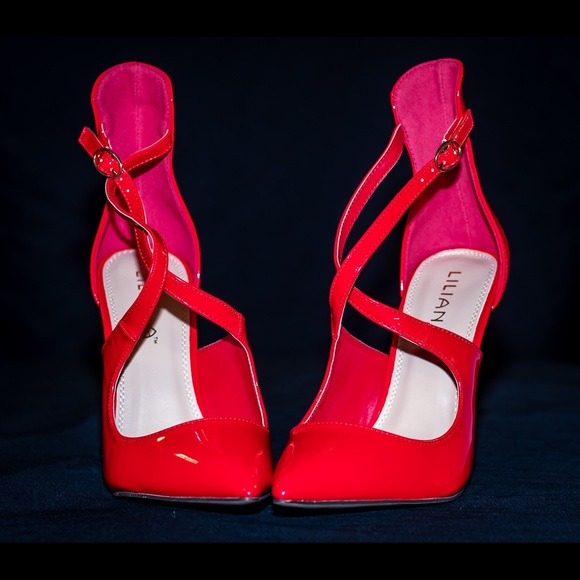 Pointed Toe Cross Strap Stiletto Heel - Picture 2 of 4